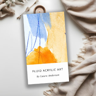 Abstract Artistic Yellow Blue Watercolor Art Business Card