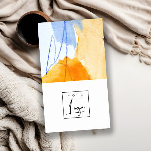 Abstract Artistic Yellow Blue Watercolor Art Logo Business Card