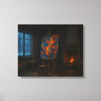 Abstract Artist's Winter Studio Canvas Print