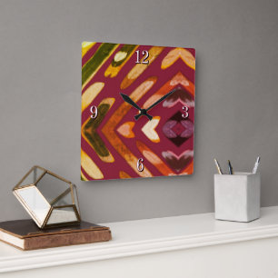 Abstract Artsy Colourful Clock