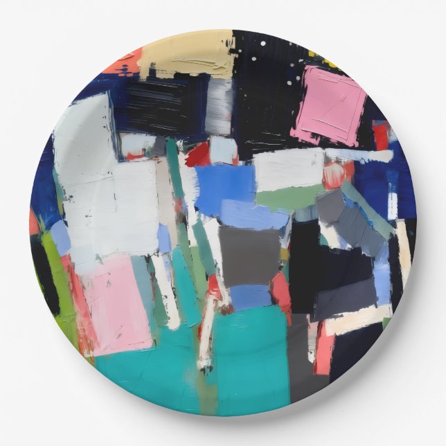 Abstract Artwork Composition  Paper Plate (Front)