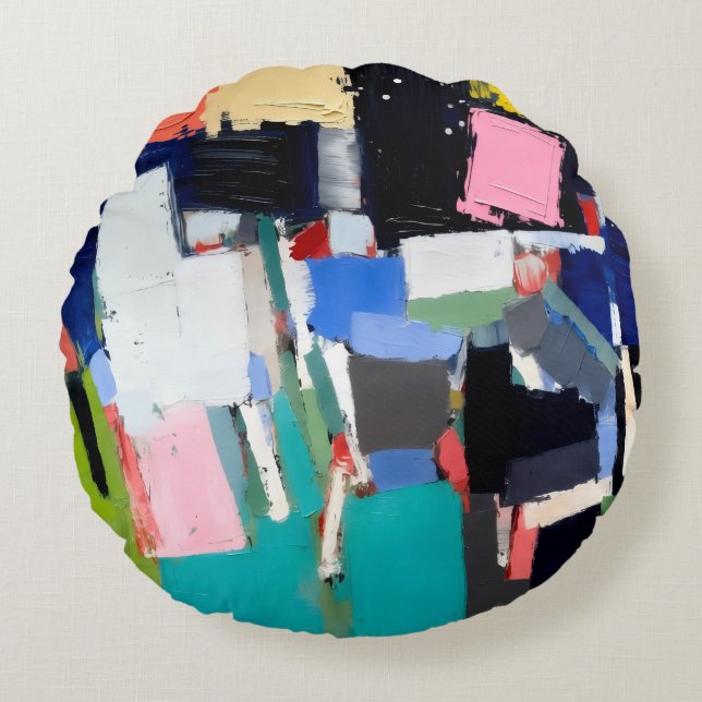 Abstract Artwork Composition  Round Cushion (Front)