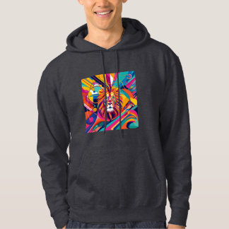 Abstract artwork design Lion that is vibrant, Hoodie