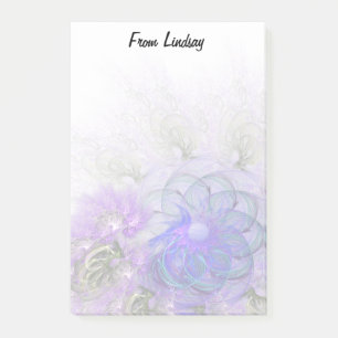 Abstract Artwork Lacy Floral Design Purple Blue Post-it Notes