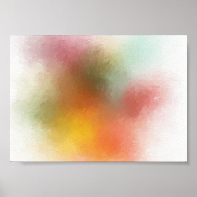 Abstract Artwork Red Yellow Blue Green Purple Pink Poster (Front)