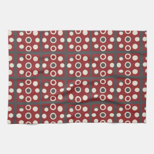 Abstract Artwork With Circular Shapes Tea Towel