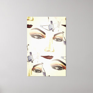 Abstract Artwork with Sensual Feminine Portrait Canvas Print