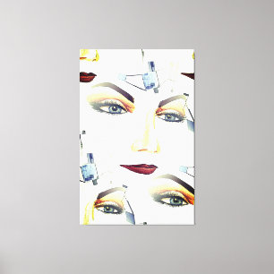 Abstract Artwork with Sensual Feminine Portrait Canvas Print