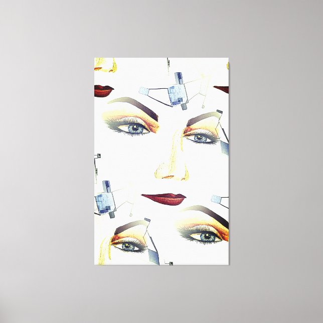 Abstract Artwork with Sensual Feminine Portrait Canvas Print (Front)