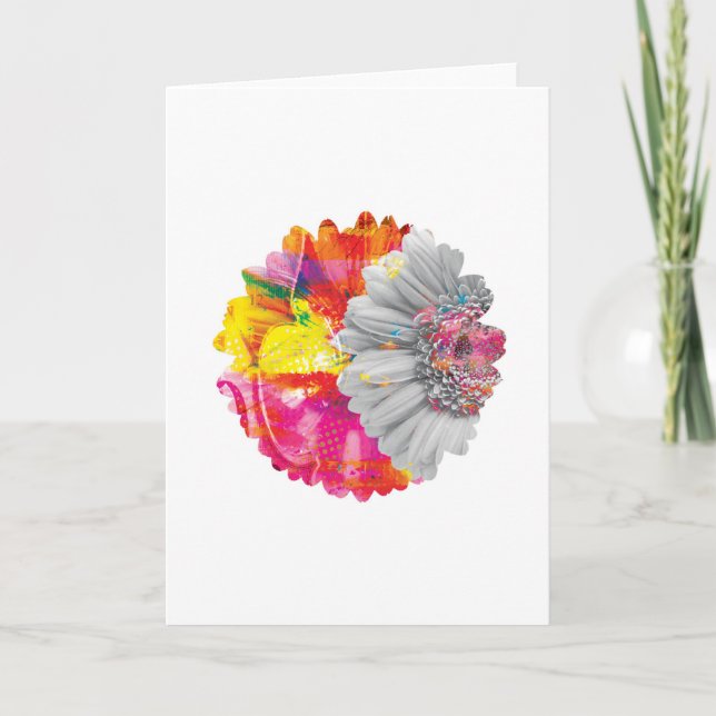 Abstract Arty Floral Greetings Card (Front)