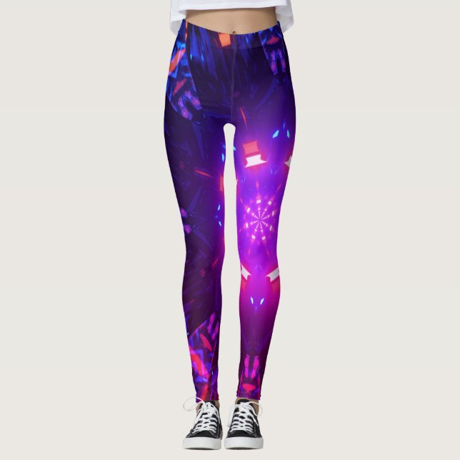 Abstract Astral Digital Art Leggings (Front)