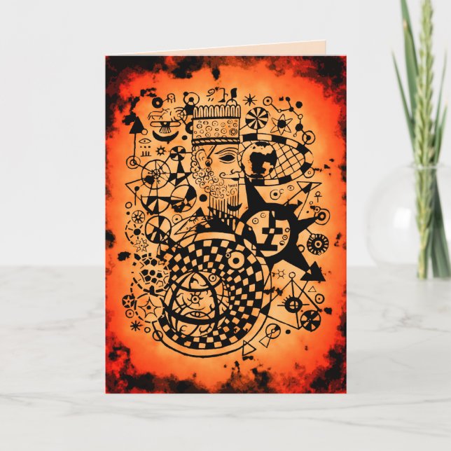 abstract astrology greeting card (Front)