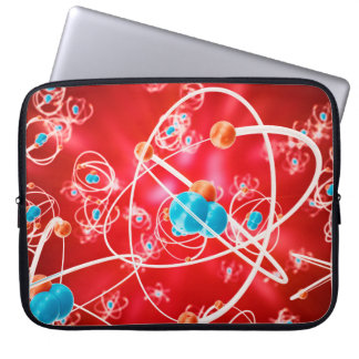 Abstract atom background, Chemistry model of molec Laptop Sleeve