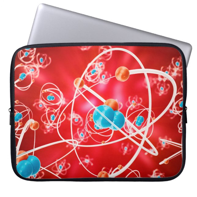 Abstract atom background, Chemistry model of molec Laptop Sleeve (Front)