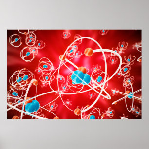 Abstract atom background, Chemistry model of molec Poster