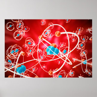 Abstract atom background, Chemistry model of molec Poster