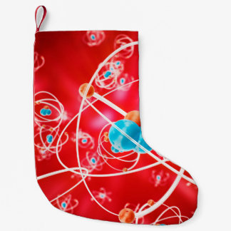Abstract atom background, Chemistry model of molec Small Christmas Stocking