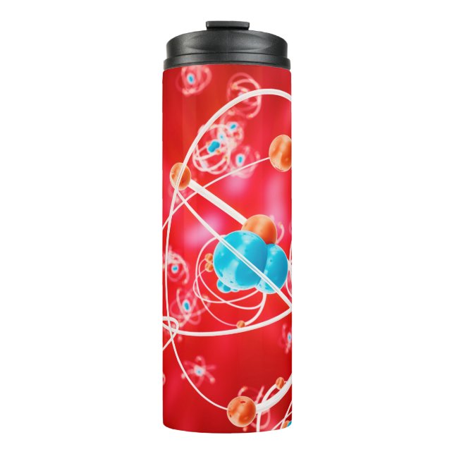 Abstract atom background, Chemistry model of molec Thermal Tumbler (Front)
