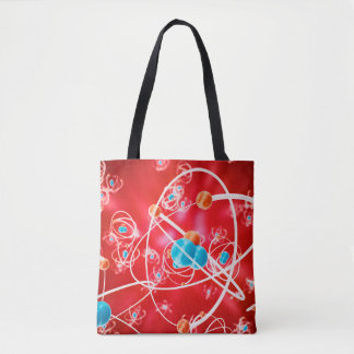 Abstract atom background, Chemistry model of molec Tote Bag