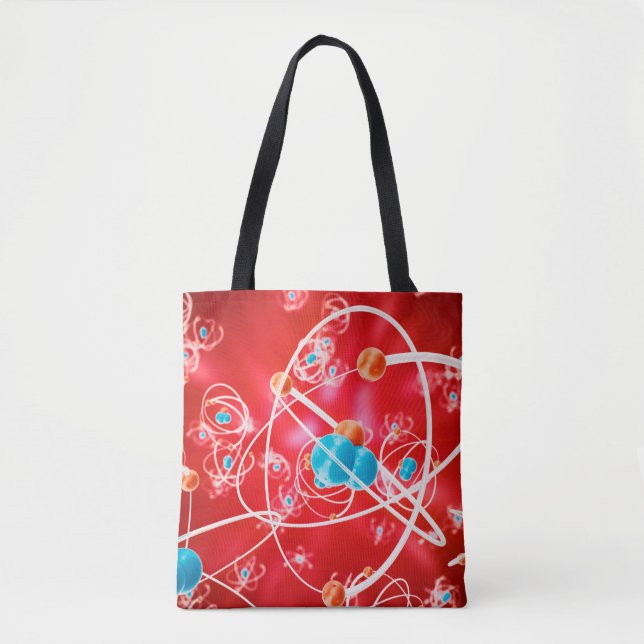 Abstract atom background, Chemistry model of molec Tote Bag (Front)