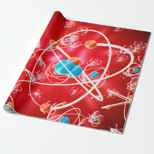 Abstract atom background, Chemistry model of molec Wrapping Paper