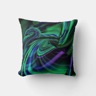 Abstract Aurora Borealis Throw Pillow