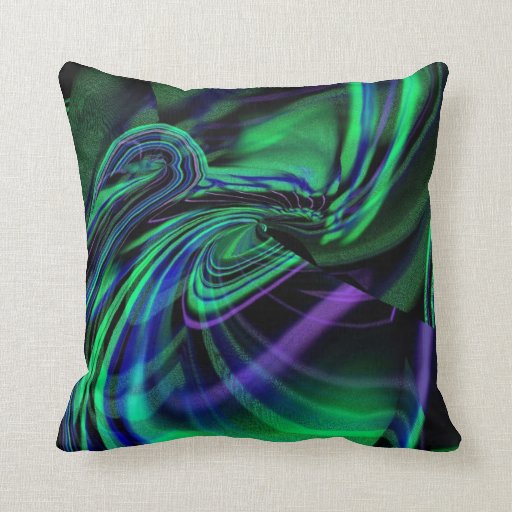 Image of Abstract Aurora Borealis Throw Pillow