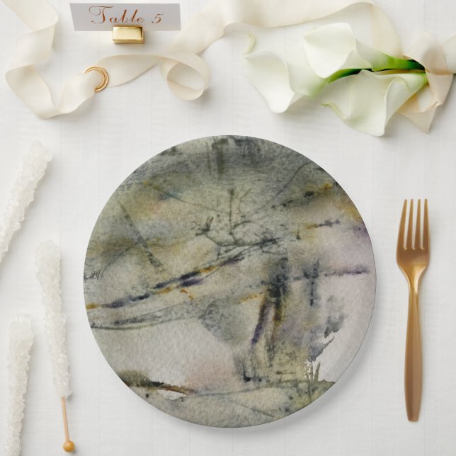 Abstract Autumn Colours Landscape  2           Paper Plate (Wedding)