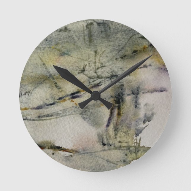 Abstract Autumn Colours Landscape  2             Round Clock (Front)