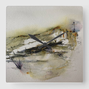 Abstract Autumn Colours Landscape Square Wall Clock