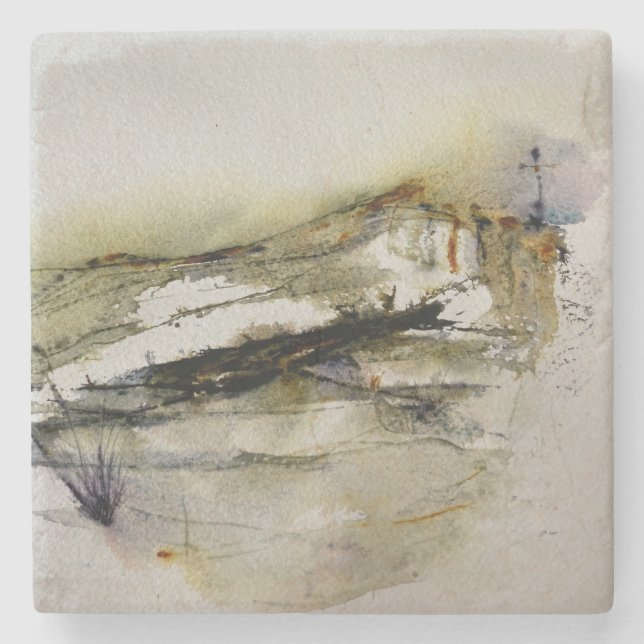 Abstract Autumn Colours Landscape     Stone Coaster (Front)