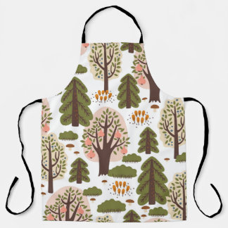 Abstract Autumn Forest Seamless Pattern Apron