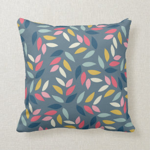 Abstract Autumn Inspired Leaves Pattern Cushion