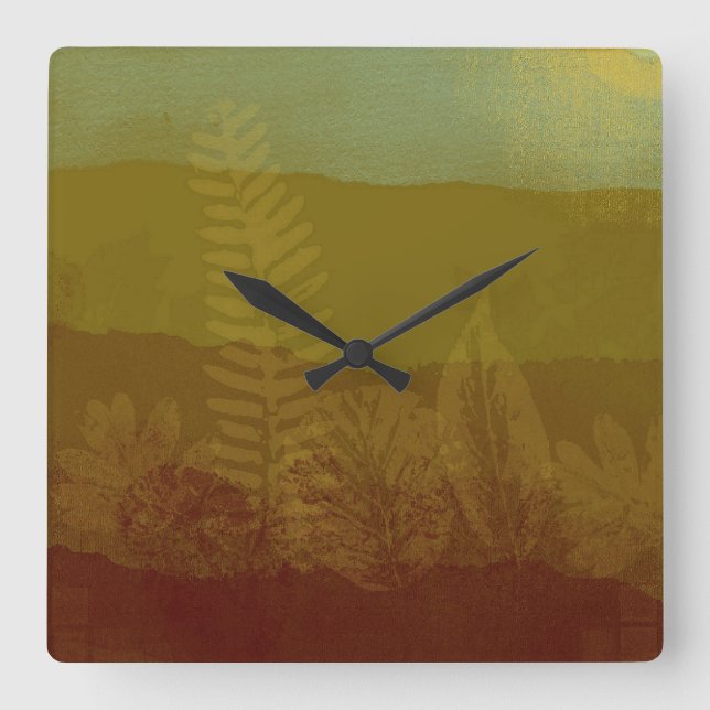 Abstract Autumn Landscape Square Wall Clock (Front)