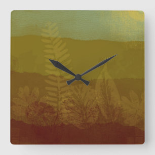 Abstract Autumn Landscape Square Wall Clock