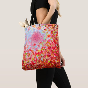 Abstract autumn leaves and sky tote bag