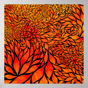 Abstract autumn leaves poster