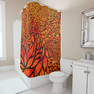Abstract autumn leaves  shower curtain
