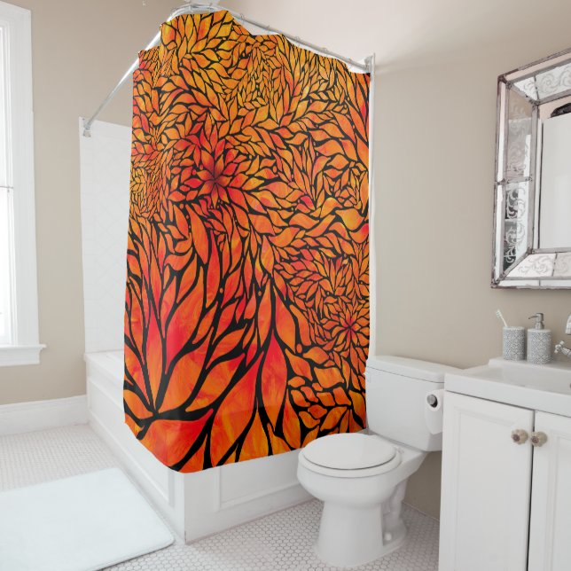 Abstract autumn leaves  shower curtain (In Situ)