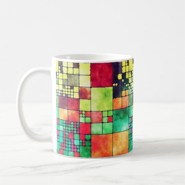 Abstract Autumn Tiles Coffee Mug (Left)