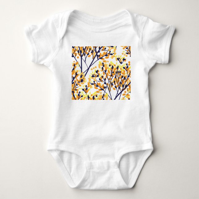 Abstract Autumn Tree Modern Pattern Baby Bodysuit (Front)
