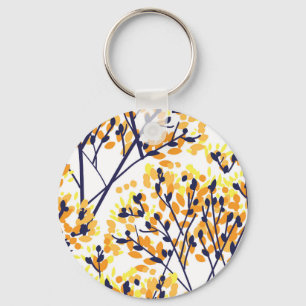 Abstract Autumn Tree Modern Pattern Key Ring