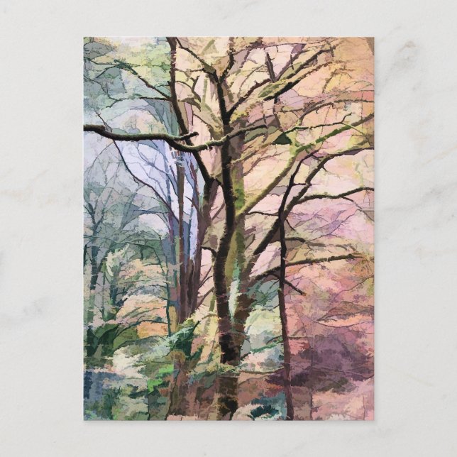 ABSTRACT AUTUMN TREES POSTCARD (Front)