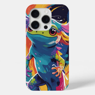 "Abstract Axolotl – Colorful Modern Art Design iPhone 15 Pro Case