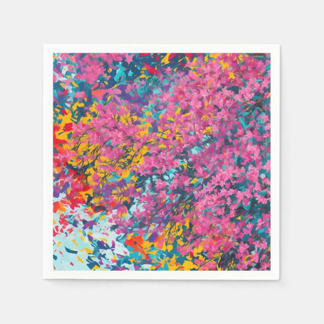 Abstract Azalea Wildflowers Napkin (Front)
