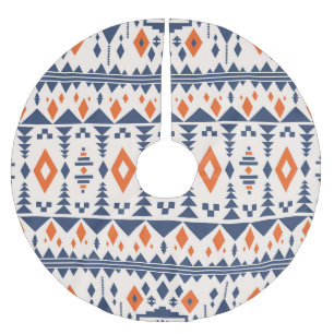 Abstract Aztec geometric, seamless pattern. Brushed Polyester Tree Skirt
