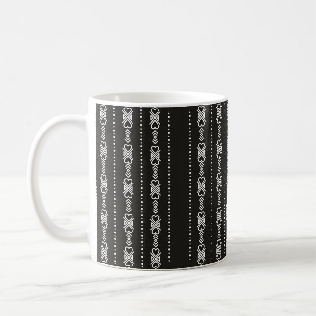 Abstract aztec heart texture coffee mug (Left)