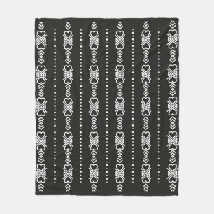 Abstract aztec heart texture fleece blanket
