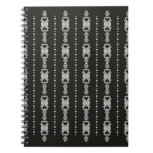 Abstract aztec heart texture notebook (Front)