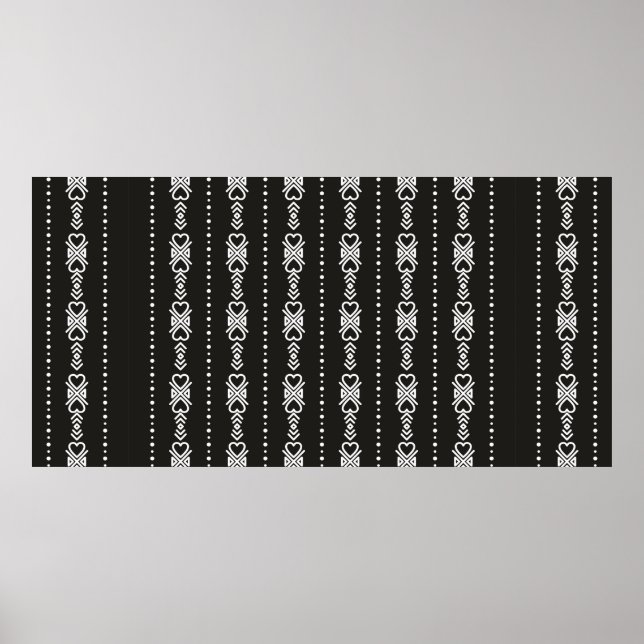 Abstract aztec heart texture poster (Front)